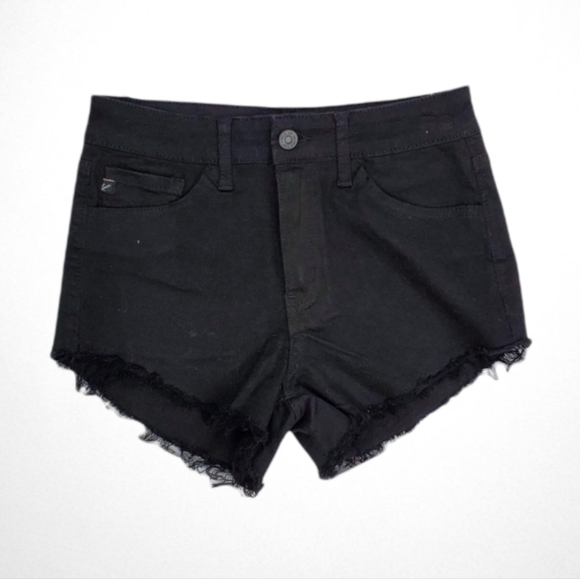 KanCan Black Freyed High Waisted denim short multiple sizes. Snug fitting - Picture 5 of 12